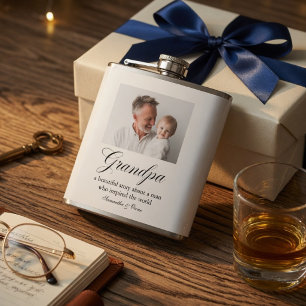 Personalized Grandpa Photo   Custom Grandfather  Flask