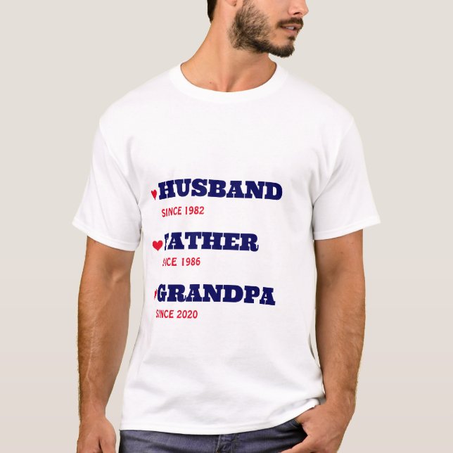 Personalized Grandpa Shirt with Dates  (Front)
