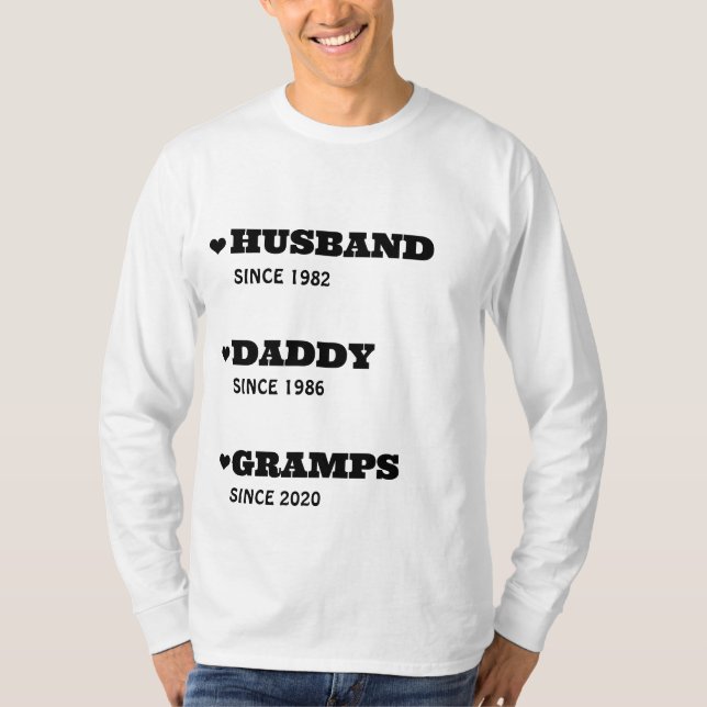 Personalized Grandpa Shirt with Dates  (Front)