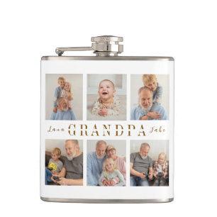 Personalized Grandpa Vinyl Wrapped Flask