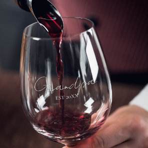 Personalized Grandpa Wine Glass | Custom Gift for