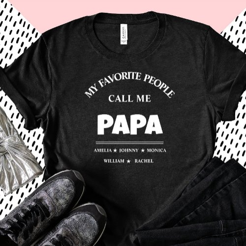 Personalized Grandpa with names Papa T_Shirt