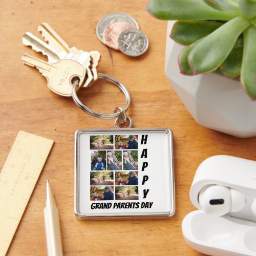 Personalized Grandparents Day 9  Photo Collage  Keychain
