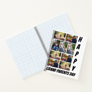 Personalized Grandparents Day 9 Photo Collage Notebook