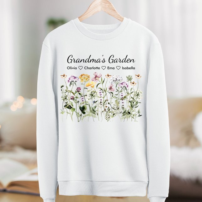 Personalized Grandparent's Day Wildflower Garden Sweatshirt (In situ)