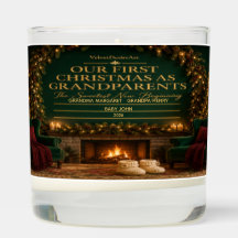Personalized Grandparents First Christmas Candle
