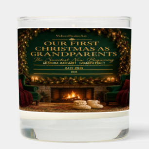 Personalized Grandparents First Christmas Candle