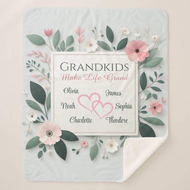 Personalized Grandparents Name blanket (Front)