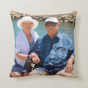 personalized grandparents photo anniversary gift throw pillow