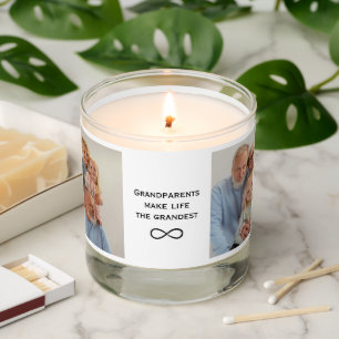 Personalized Grandparents Photo & Text Candle