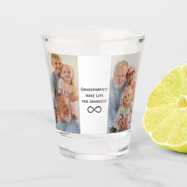 Personalized Grandparents Photo & Text Shot Glass (Front)