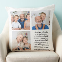 Personalized Grandparents Quote Photo Collage Throw Pillow