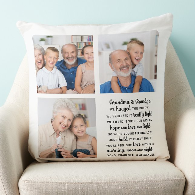 Personalized Grandparents Quote Photo Collage Throw Pillow (Creator Uploaded)