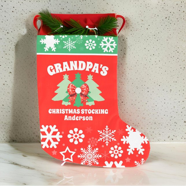Personalized Grandpa's Christmas Gift Large Christmas Stocking (Creator Uploaded)