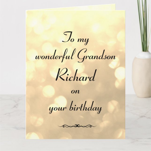 Personalized Grandson Birthday Card (Front)