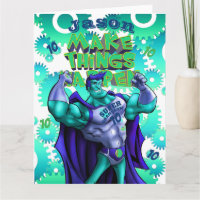 Personalized GRANDSON Card | Name AGE | SUPERHERO