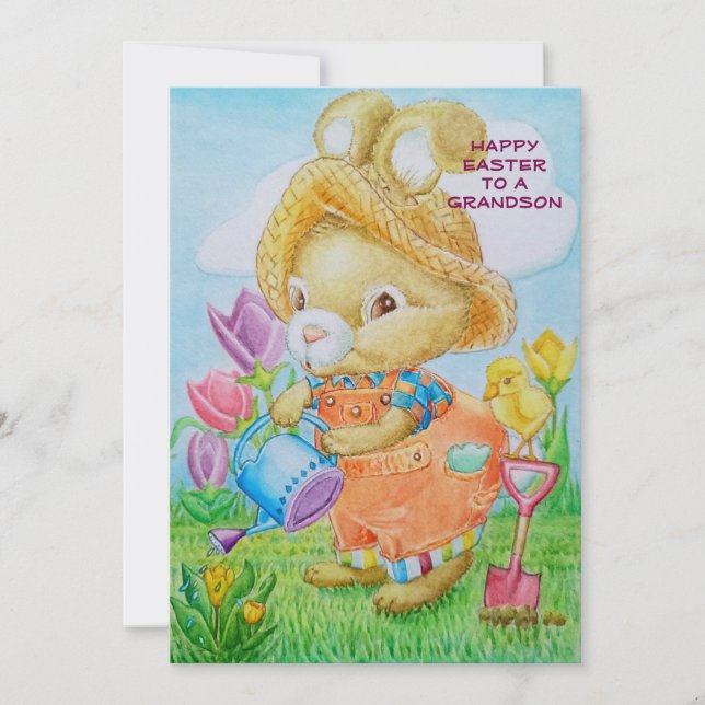 Personalized Grandsons Easter Card  (Front)