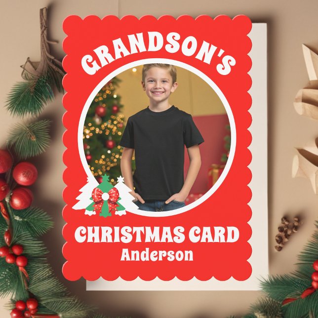 Personalized Grandson's Photo Christmas Holiday Card (Creator Uploaded)