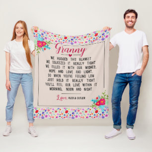 Personalized Granny Blanket Granny We Hugged This 