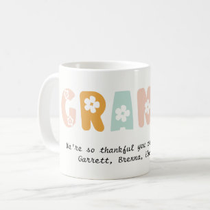 Personalized Granny Floral Pastel Colors Grandma Coffee Mug