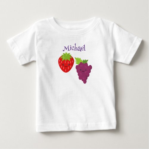Personalized Grape  Strawberry  Baby T_Shirt
