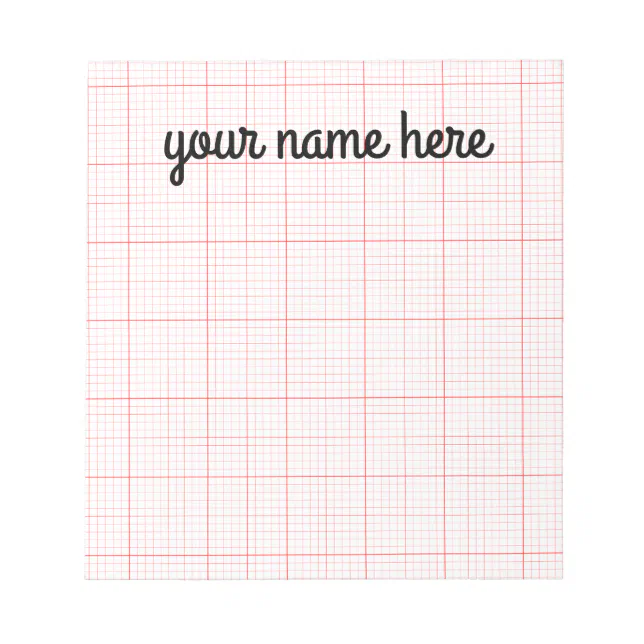 Personalized Graph Paper Notepad Zazzle