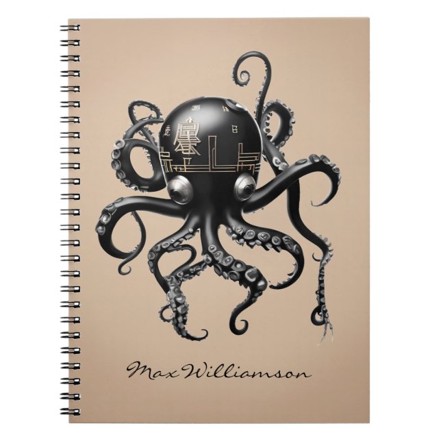 Personalized Graphic Japanese Octopus Notebook (Front)