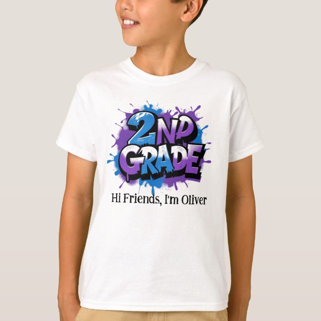 Personalized Graphic Kid T-shirt - Back To School (Front)
