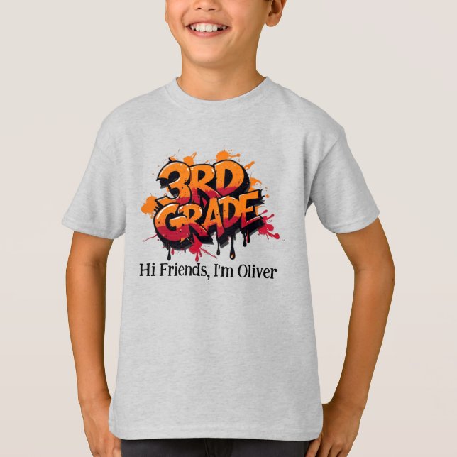 Personalized Graphic Kid T-shirt - Back To School (Front)