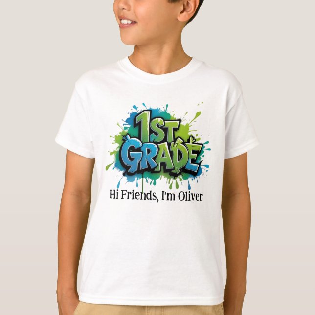 Personalized Graphic Kid T-shirt - Back To School (Front)