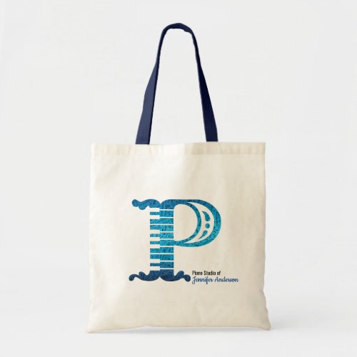 Personalized Graphic Piano Keyboard Blue  Navy Tote Bag