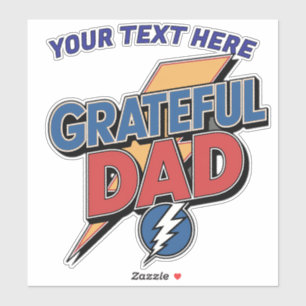 Personalized Grateful Dad Superhero Sticker
