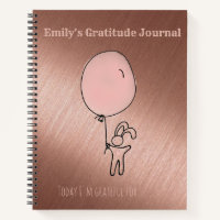 Personalized Gratitude Journal Girls Rose Gold