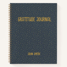 Personalized Gratitude Journal, Gray With Gold