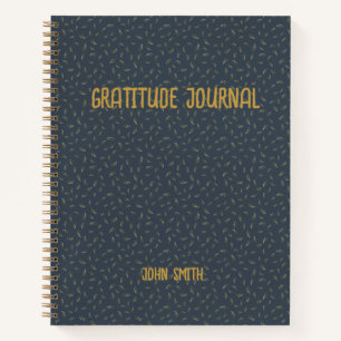 Personalized Gratitude Journal, Gray With Gold Notebook