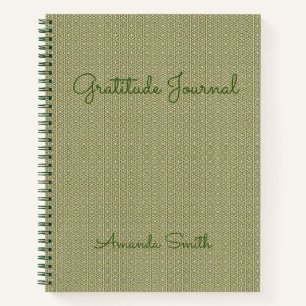 Personalized Gratitude Journal, Green Notebook