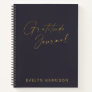 Personalized Gratitude Journal in Indigo Blue Gold