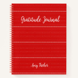 Personalized Gratitude Journal in Red Color
