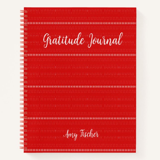 Personalized Gratitude Journal in Red Color (Front)