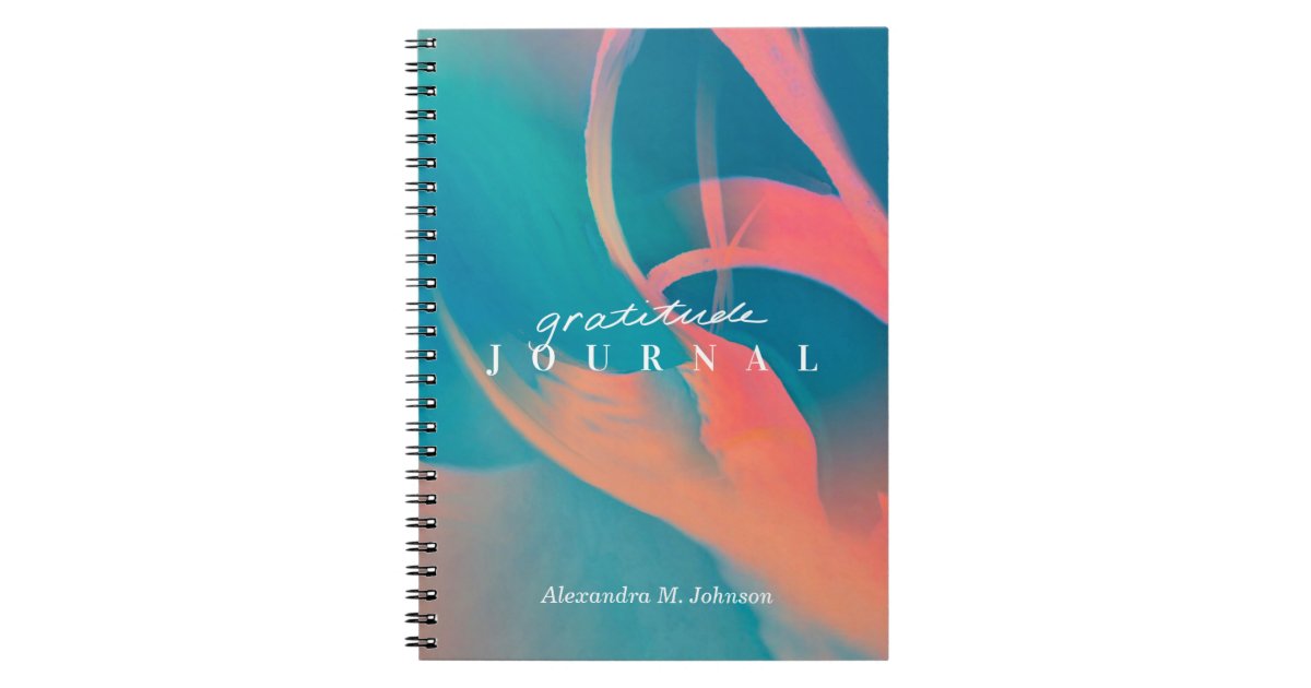 Personalized Gratitude Journal Neon Modern Trendy | Zazzle