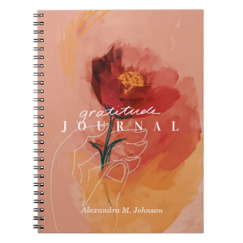 Personalized Gratitude Journal Watercolor Abstract