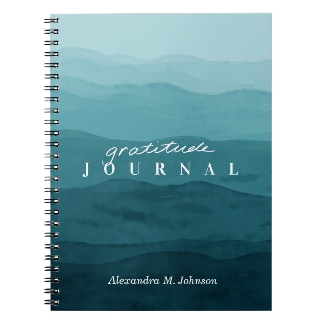 Personalized Gratitude Journal Watercolor Abstract (Front)