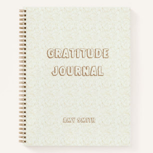 Personalized Gratitude Journal, White with Gold  Notebook