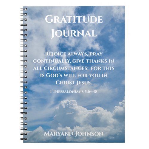 Personalized Gratitude Journal with Blue Sky