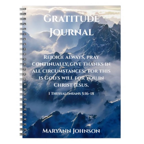 Personalized Gratitude Journal with Mountains