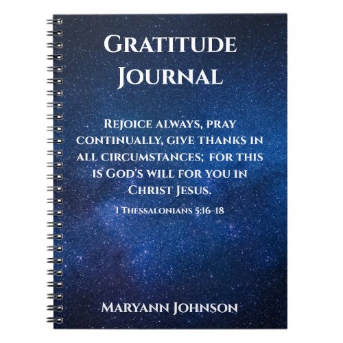 Personalized Gratitude Journal with Starry Night