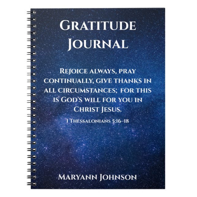 Personalized Gratitude Journal with Starry Night (Front)