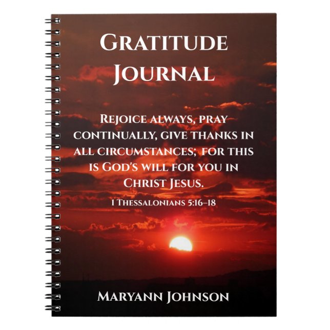 Personalized Gratitude Journal with Sunset (Front)