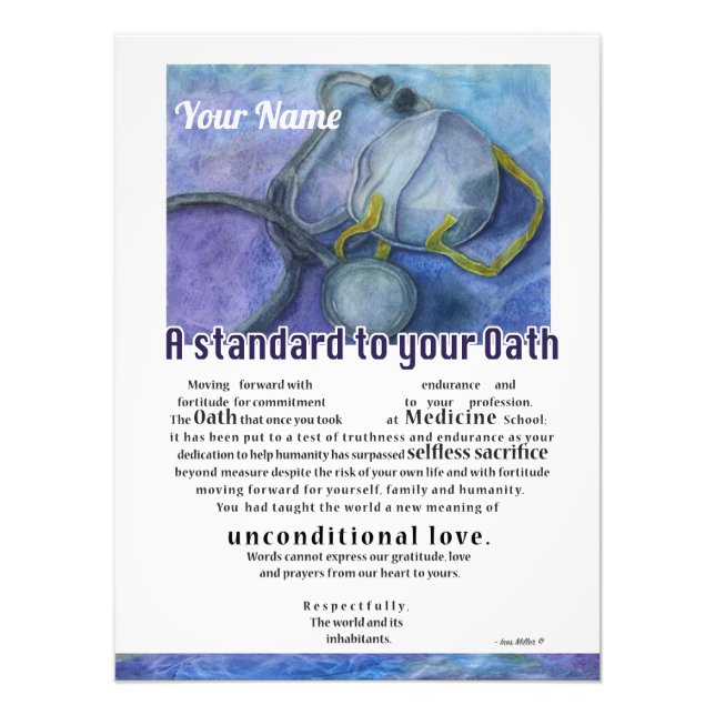 Personalized Gratitude Poem medical artwork doctor Photo Print (Front)