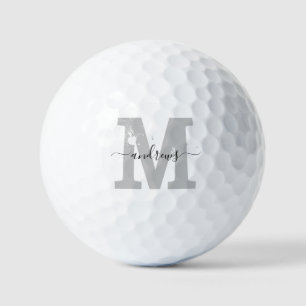 Personalized gray and white Name signature  Gol G Golf Balls
